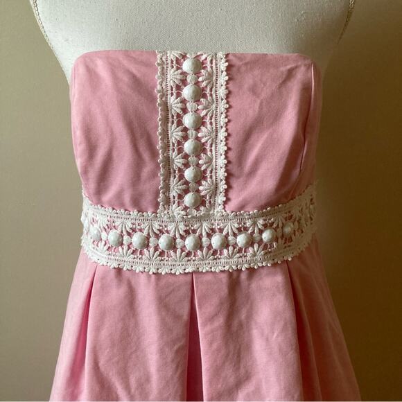 Lilly Pulitzer Pink Dress Strapless Girls Size 10 - Picture 3 of 11